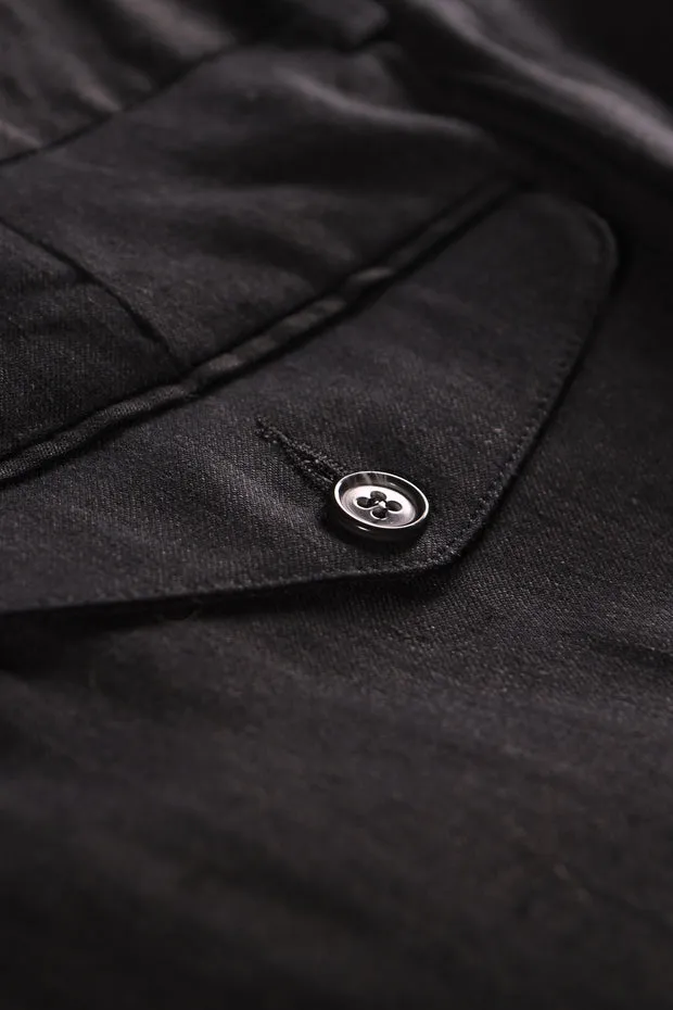 HOLLINGTON Jules pantalon large graphite lin coton