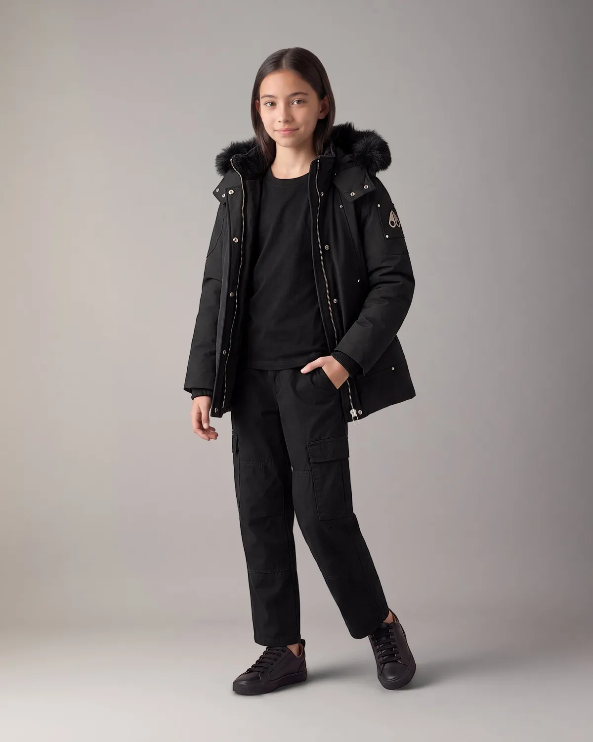 Moose Knuckles Original Parka Duvet Enfant Noir Grand Froid