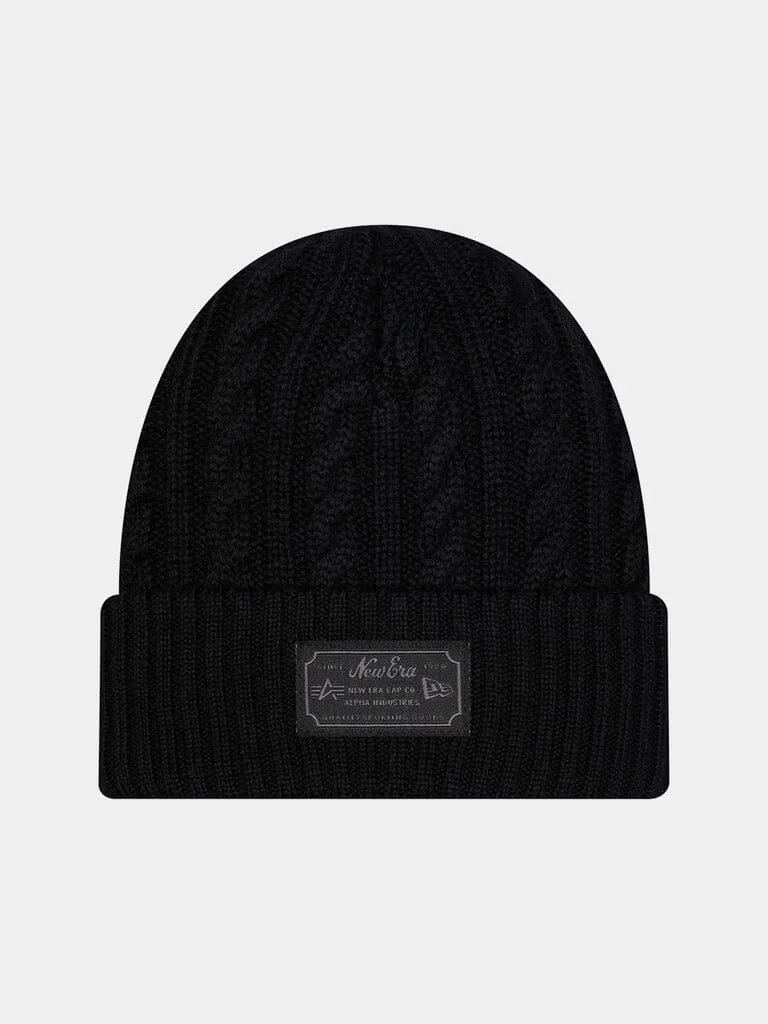Alpha Industries Raiders Beanie noir laine mérinos