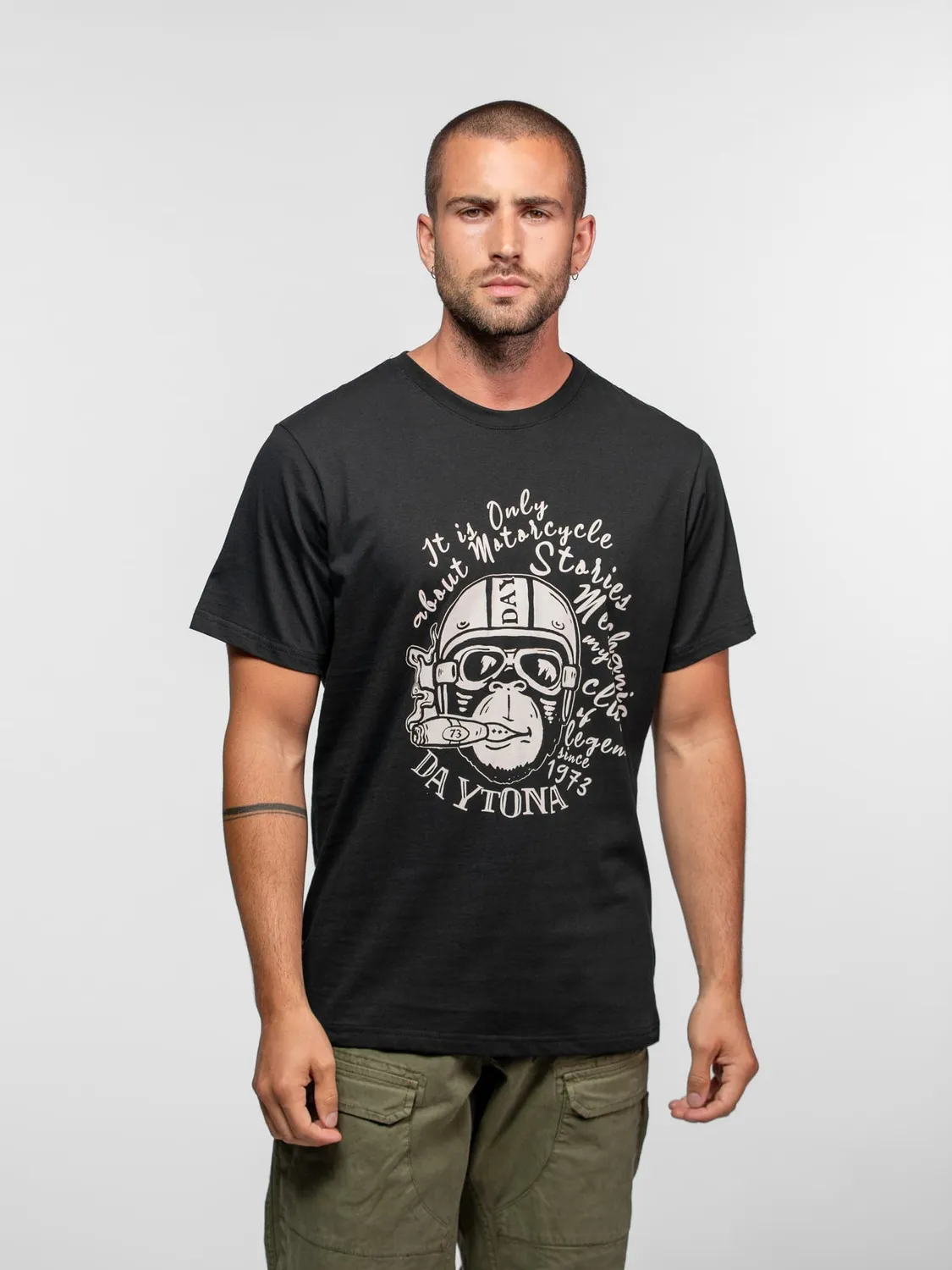 Daytona Pajari t-shirt moto coton noir