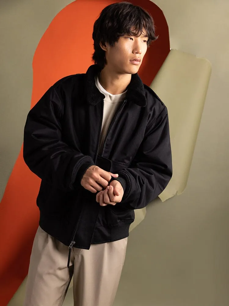 Alpha Industries B-10 bomber noir coton satiné