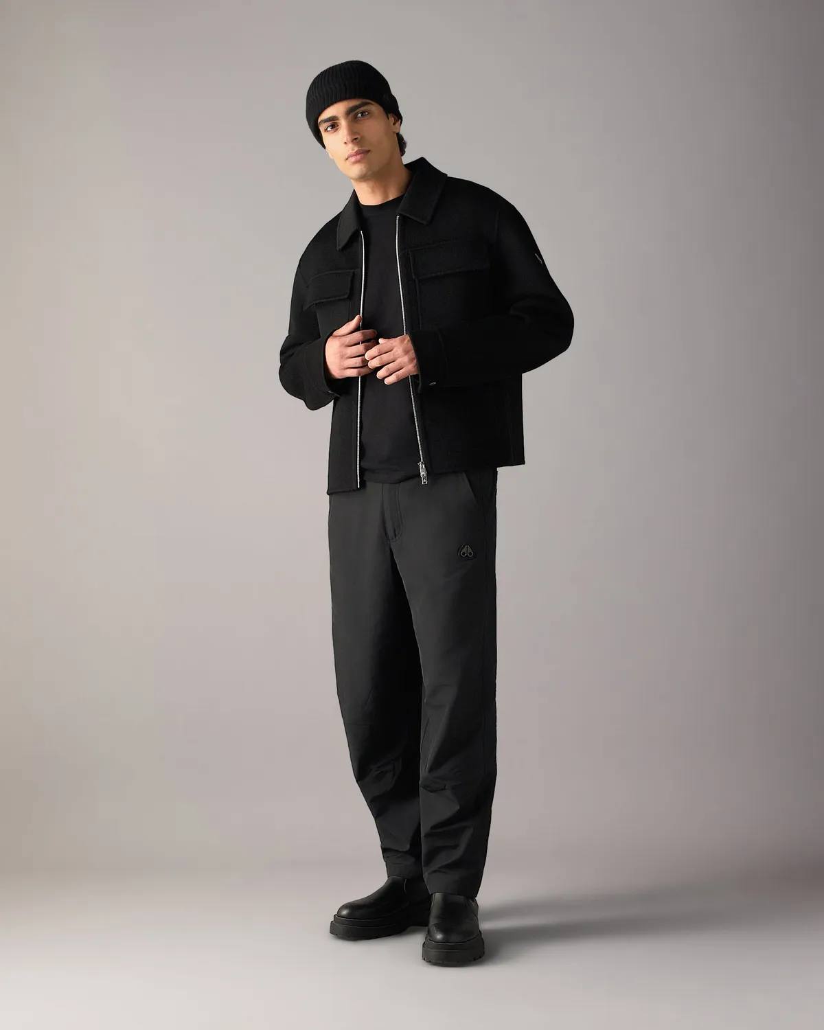 Moose Knuckles Jacques veste laine noire chic