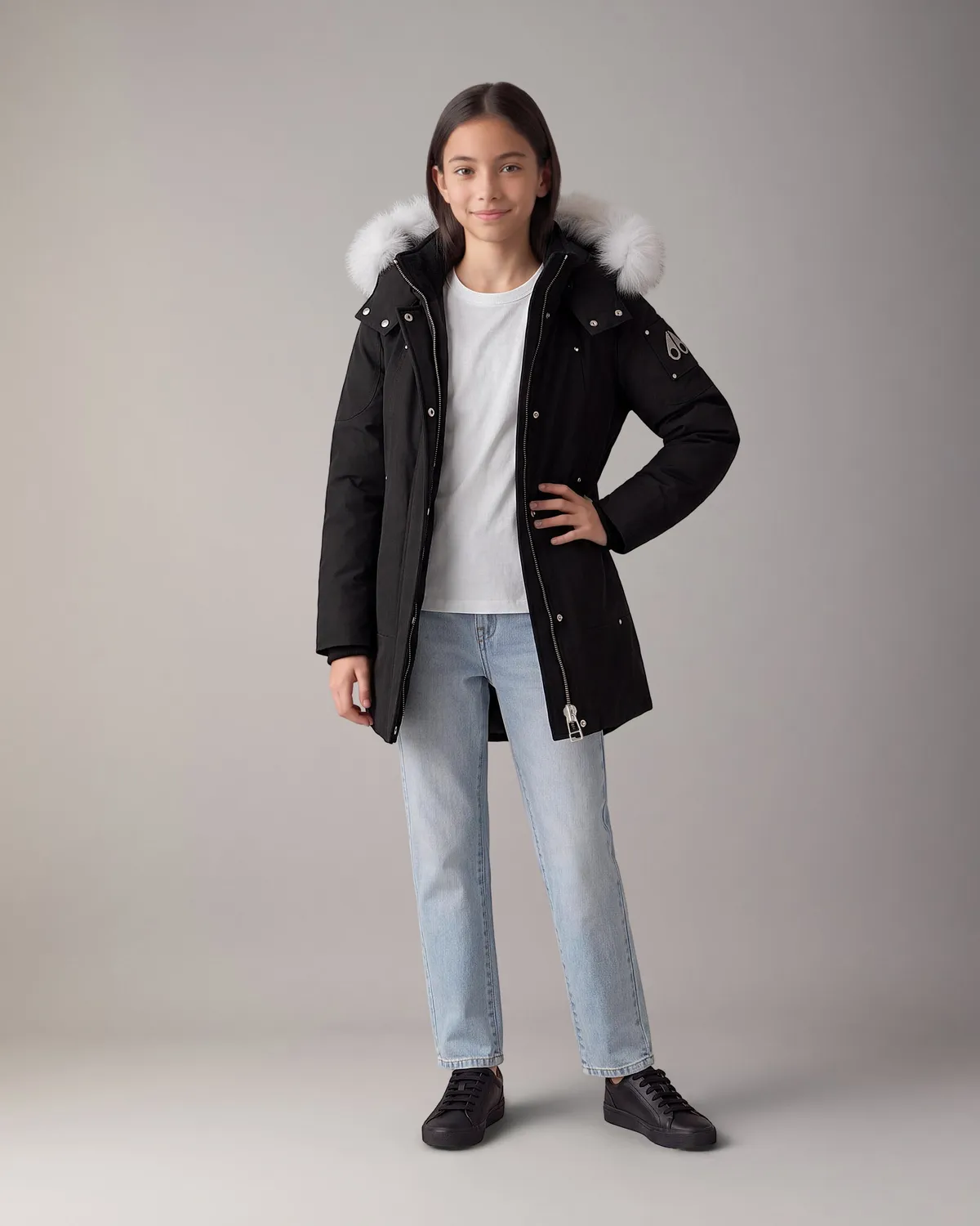 Moose Knuckles Original parka enfant noir fourrure