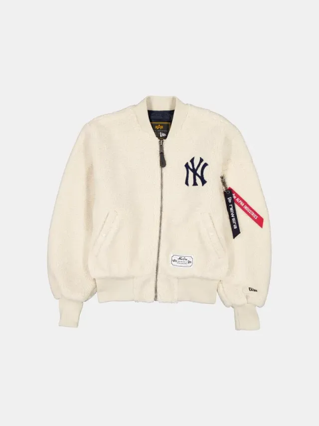 Alpha Industries MA-1 Yankees Sherpa bomber femme cream