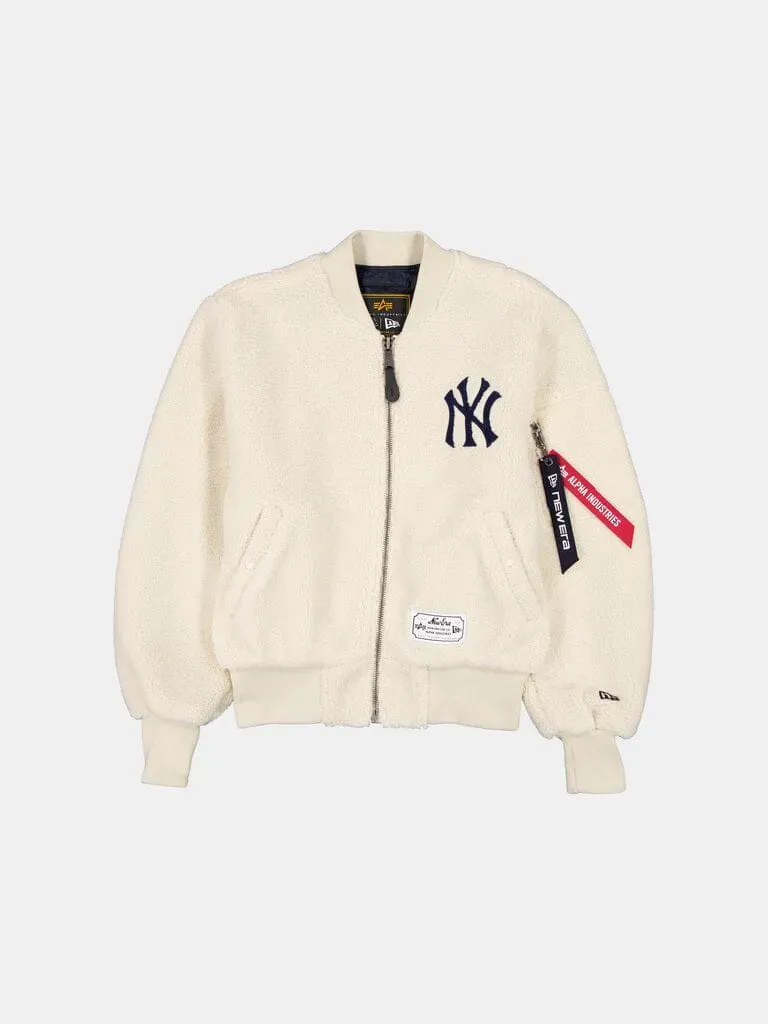 Alpha Industries MA-1 Yankees Sherpa bomber femme cream