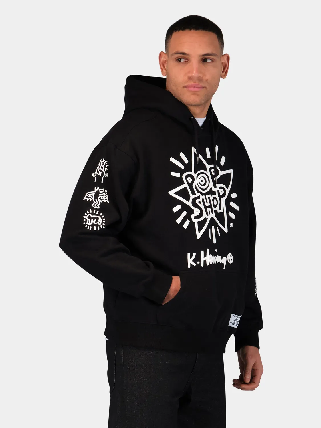 Keith Haring X Alpha New York Graphic Hoodie sweat noir