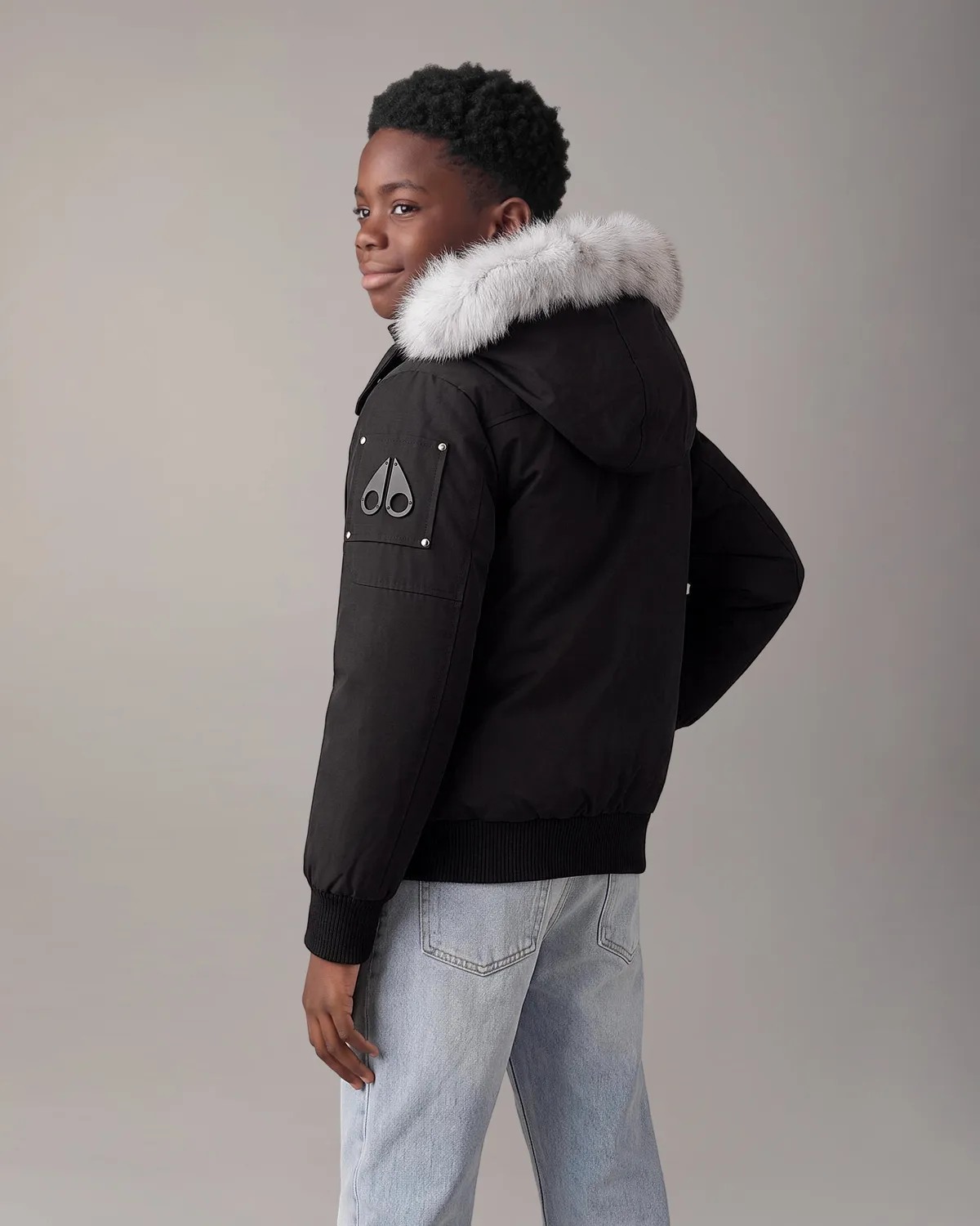 Moose Knuckles Original Down Bomber blouson noir duvet enfant