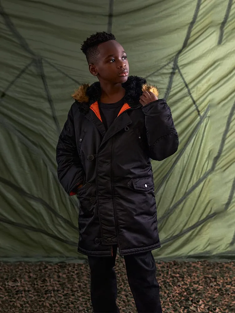 Alpha Industries N-3B Parka Enfant Noir Fourrure