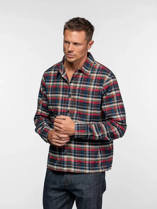 Daytona Layton chemise homme bleue flanelle chaude