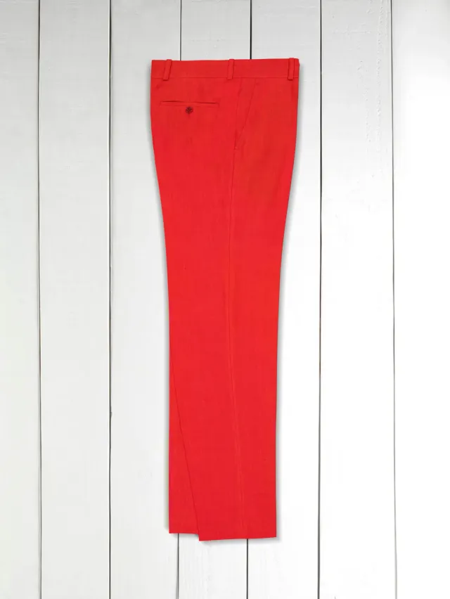 Hollington pantalon Siza toile lin rouge coupe italienne