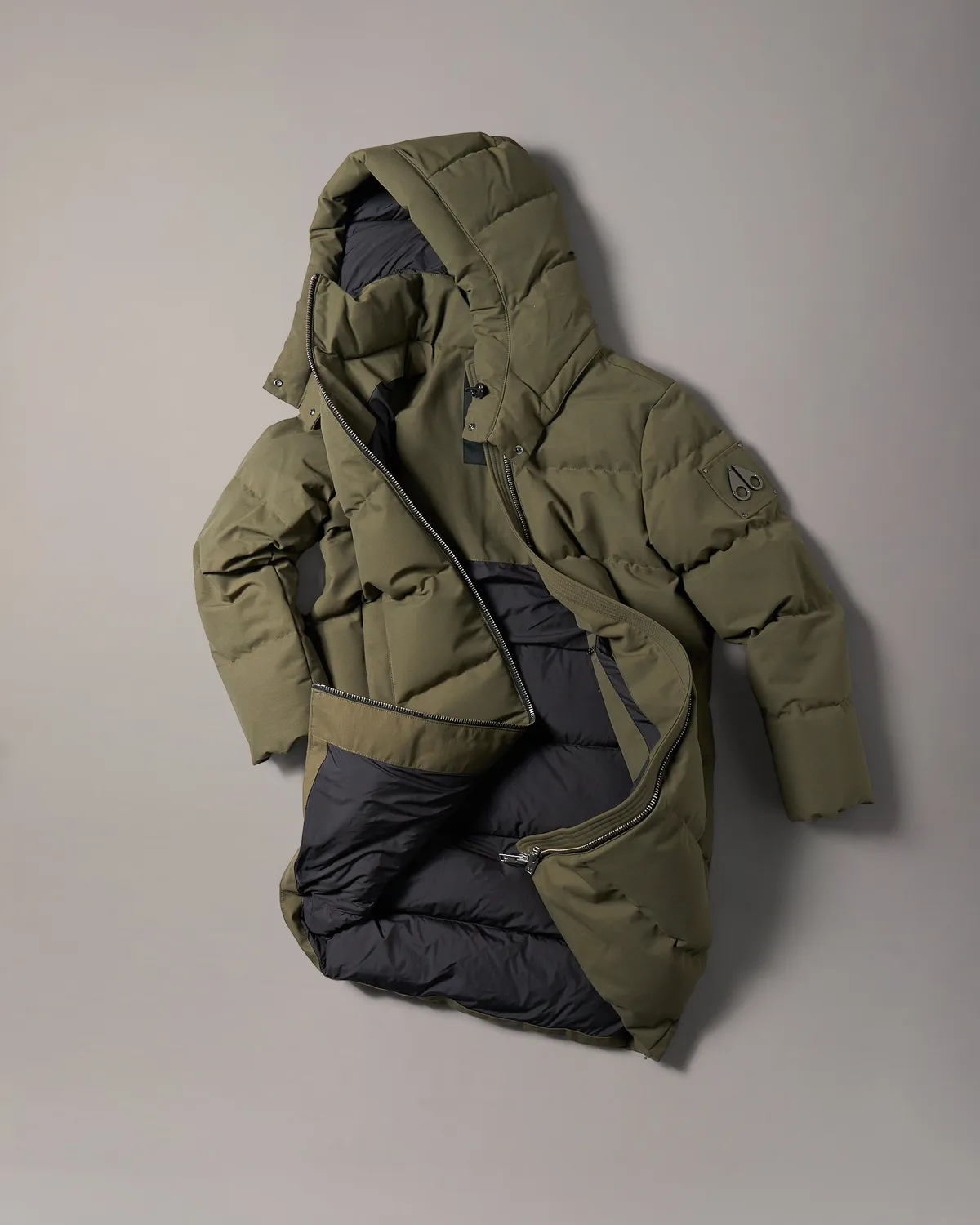 Moose Knuckles Banff Down Parka Combat Mi-longue