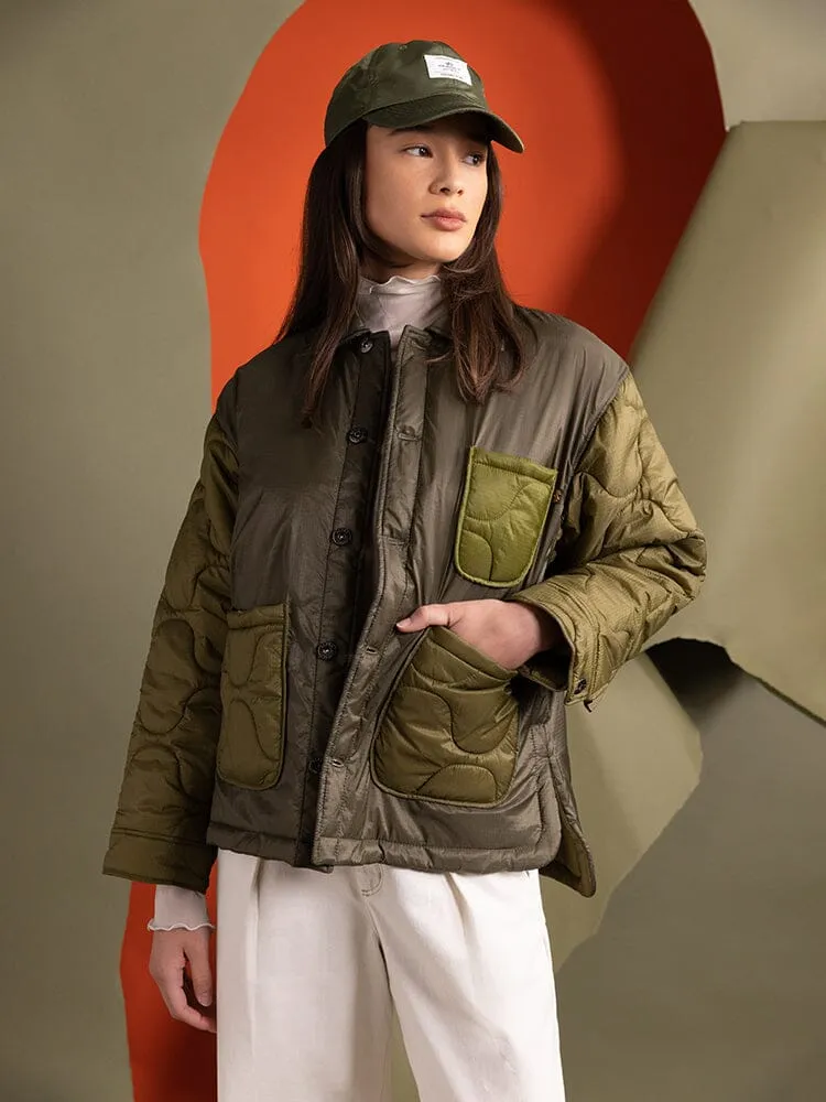 Alpha Industries Chore Coat veste femme verte matelassée
