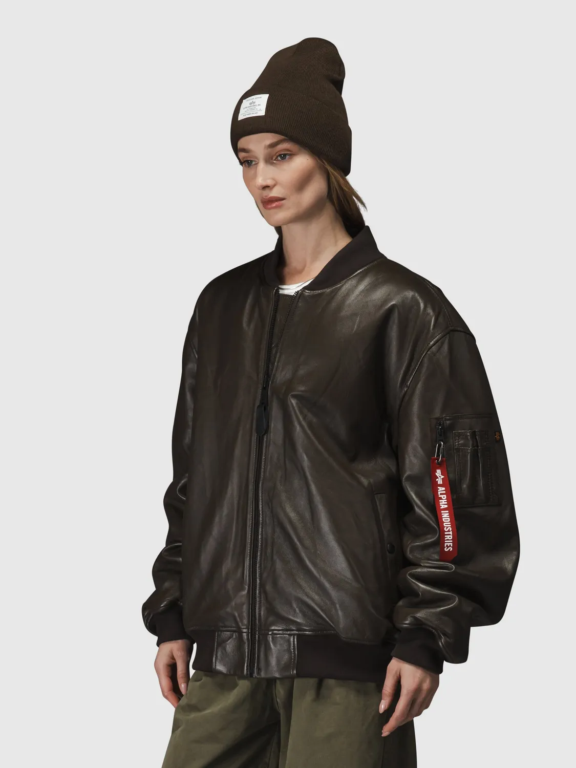 Alpha Industries MA-1 Leather blouson cuir espresso