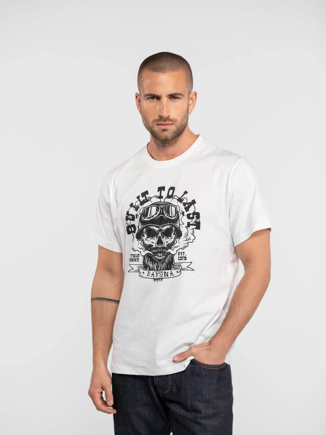 DAYTONA Hopis t-shirt homme coton effet délavé biker
