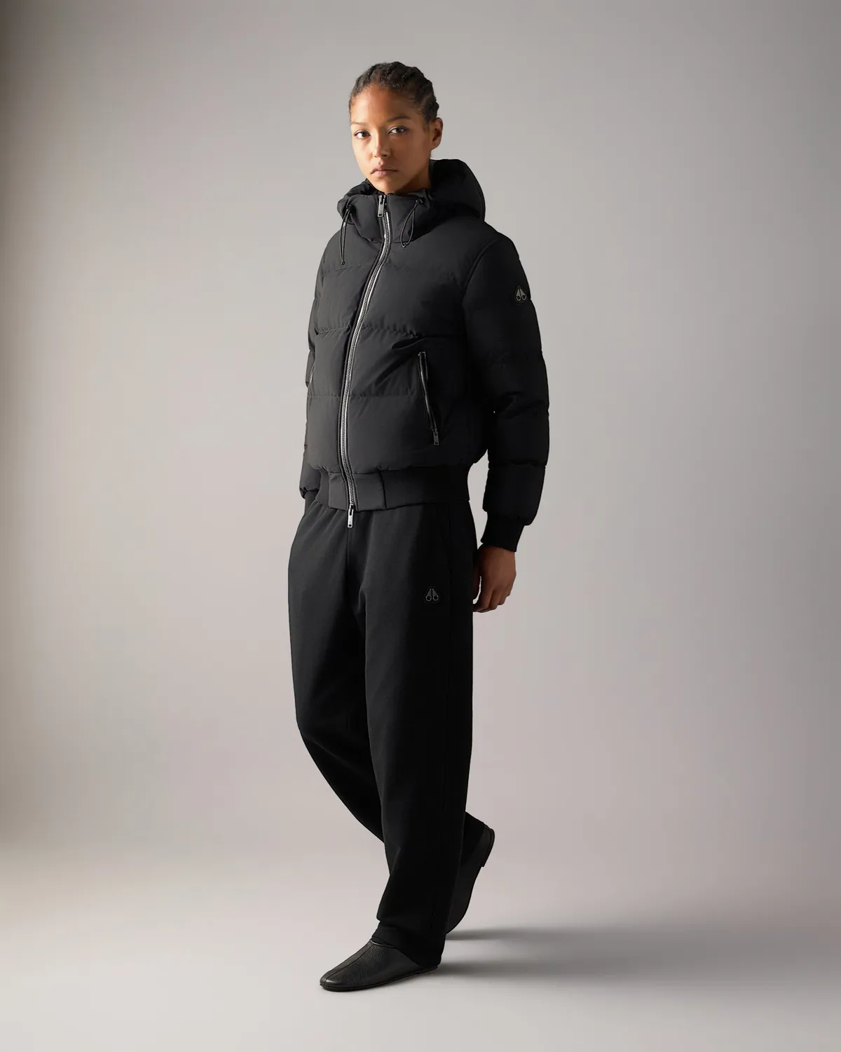 Moose Knuckles Soho Down Bomber blouson noir femme duvet