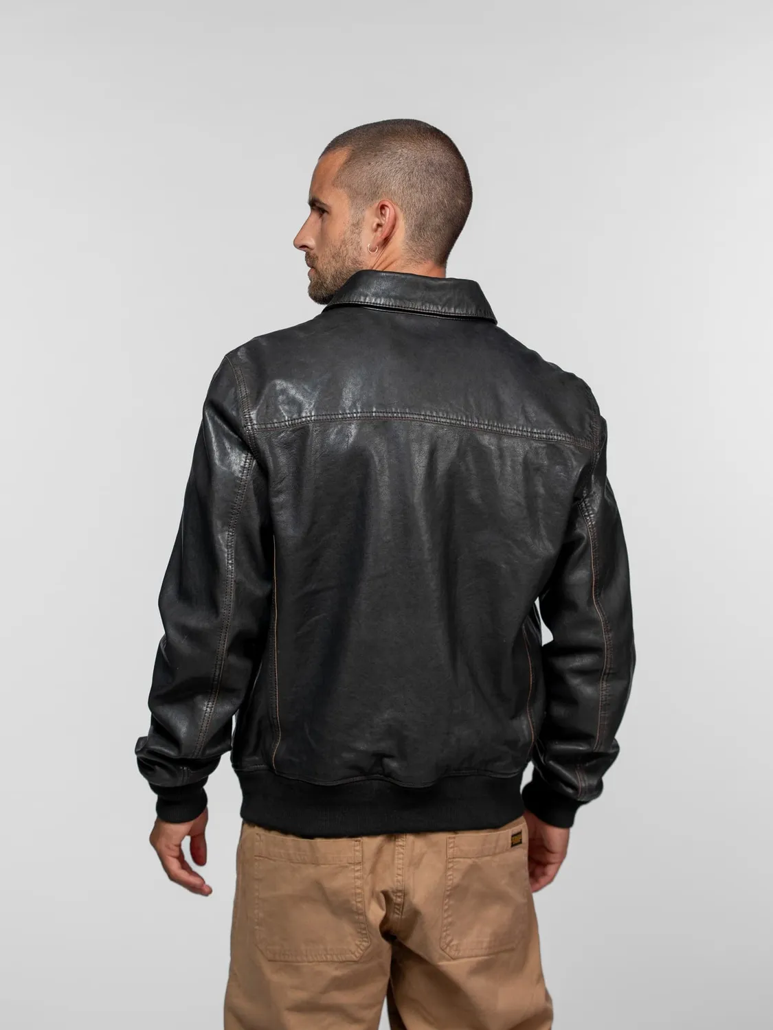 Daytona Ferber FM-104385 blouson cuir homme noir agneau