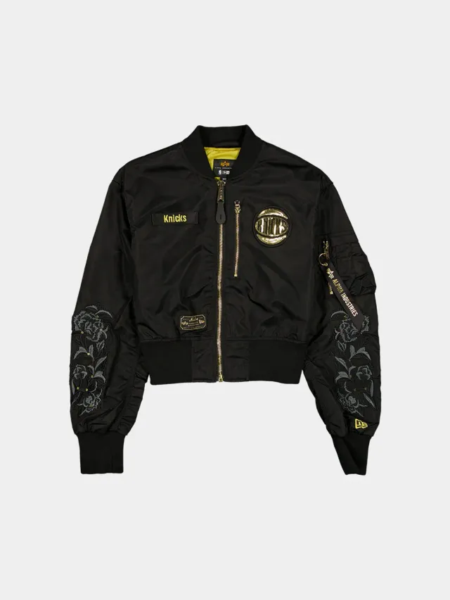 Alpha Industries L-2B Cropped Bomber Knicks noir et or