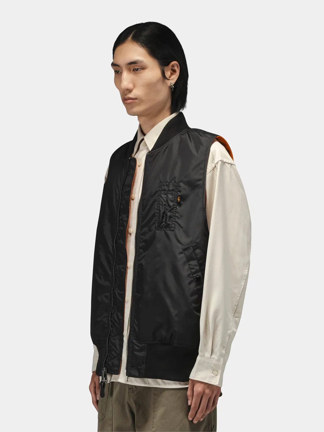 Alpha Industries MA-1 Oxford gilet homme noir léger