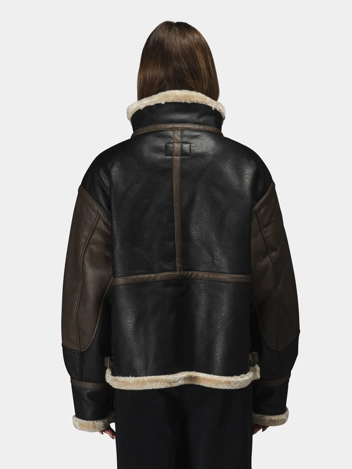 Alpha Industries B-3 Mod blouson simili cuir marron sherpa
