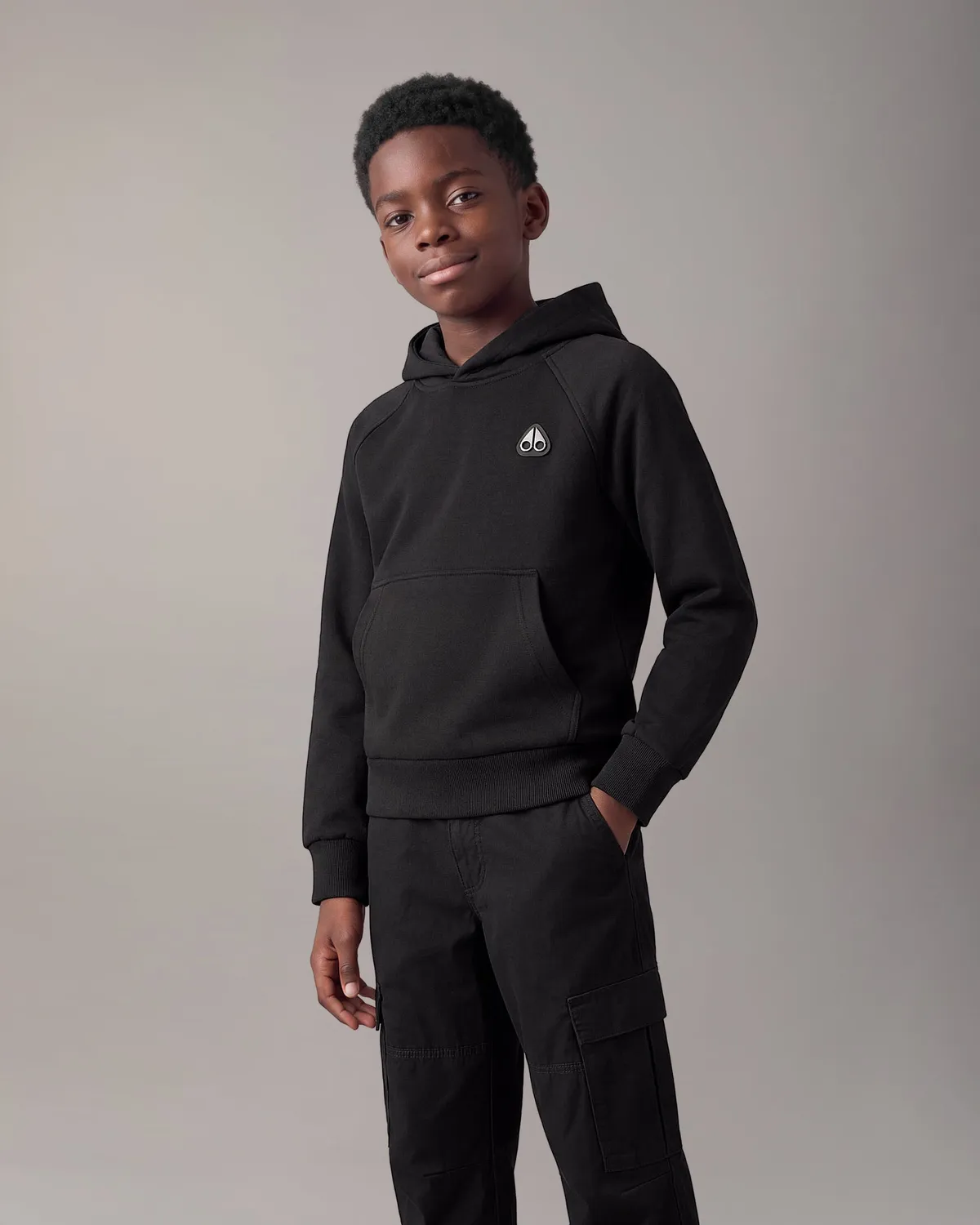 Moose Knuckles Yul Hoodie sweat enfant coton gris