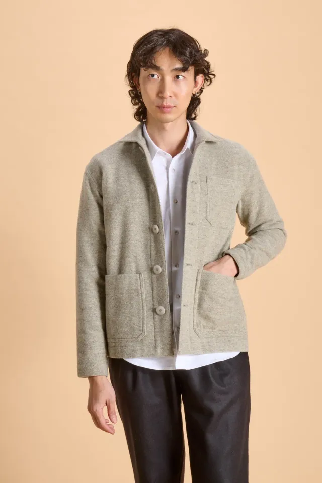 Soubacq Bleu Patagonia veste laine grise
