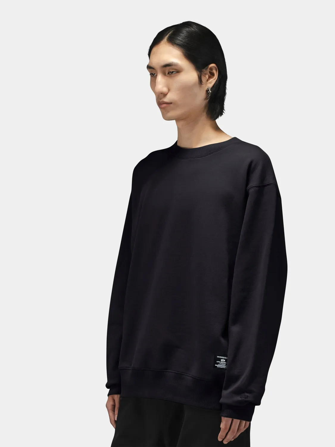 Alpha Industries Patched sweat col rond noir 320 GSM