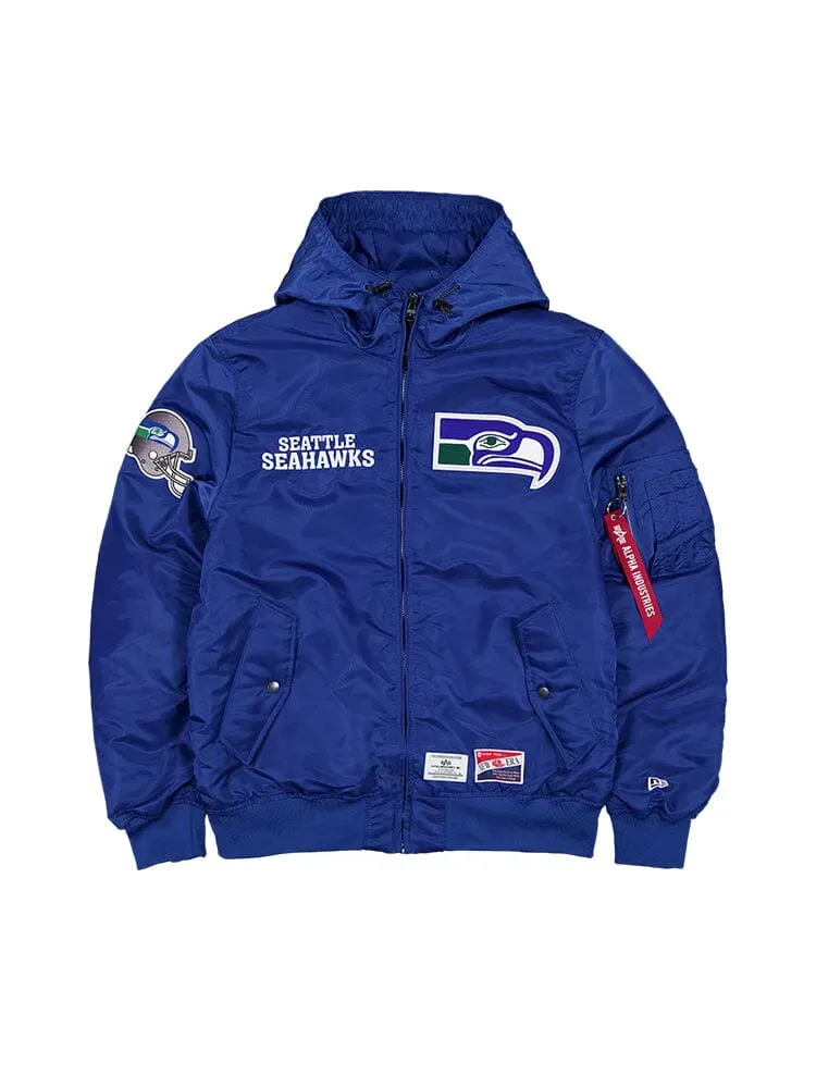 Seattle Seahawks Alpha New Era L-2B bomber bleu