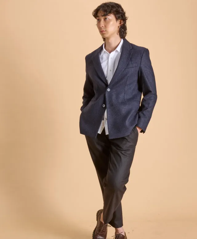 SOUBACQ Mondrian blazer laine bleu profond