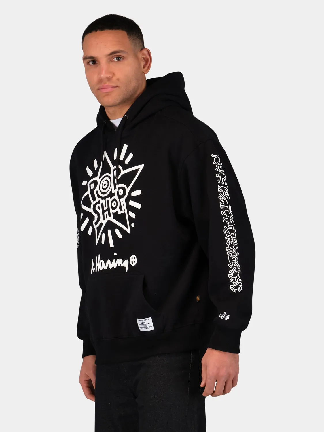 Keith Haring X Alpha New York Graphic Hoodie sweat noir