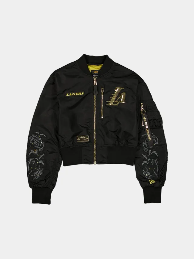 Alpha Industries Lakers L-2B bomber court femme noir