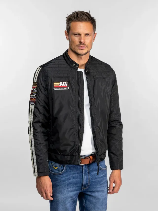 Daytona Lansine veste moto homme noir nylon matelassée