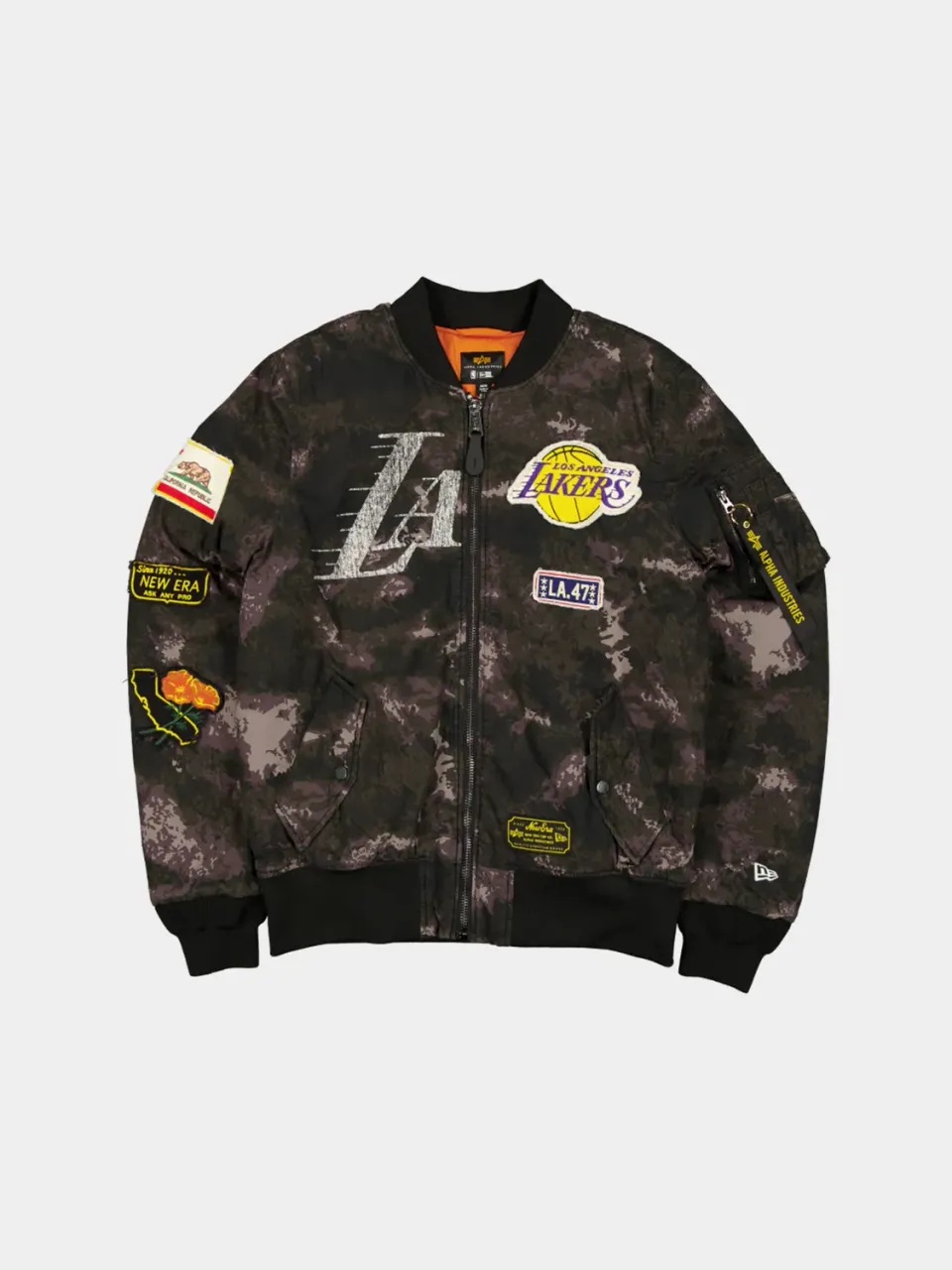 Alpha Industries Lakers x New Era MA-1 bomber black camo