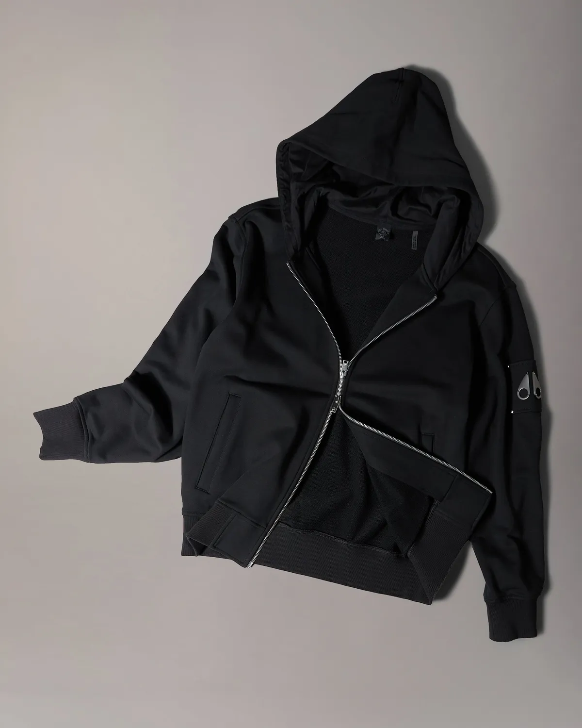 Moose Knuckles Hartsfield sweat zippé noir molleton