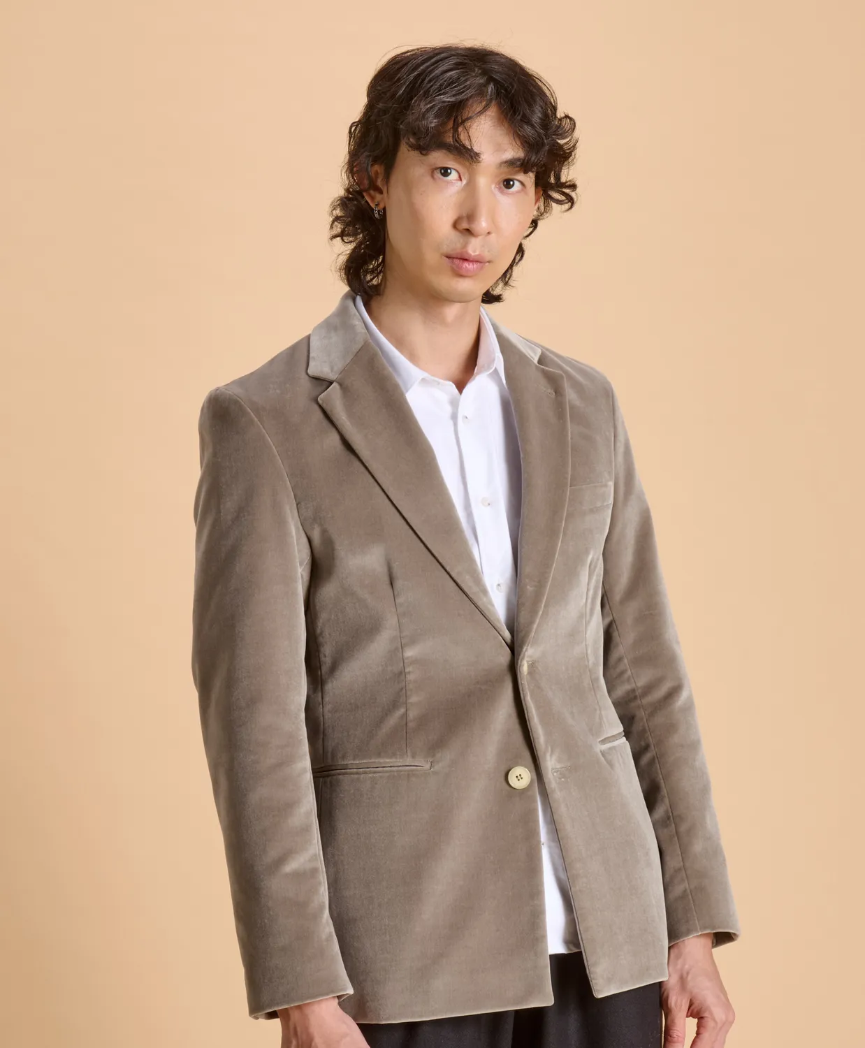 Soubacq Le Blazer Hippolyte velours marron glacé