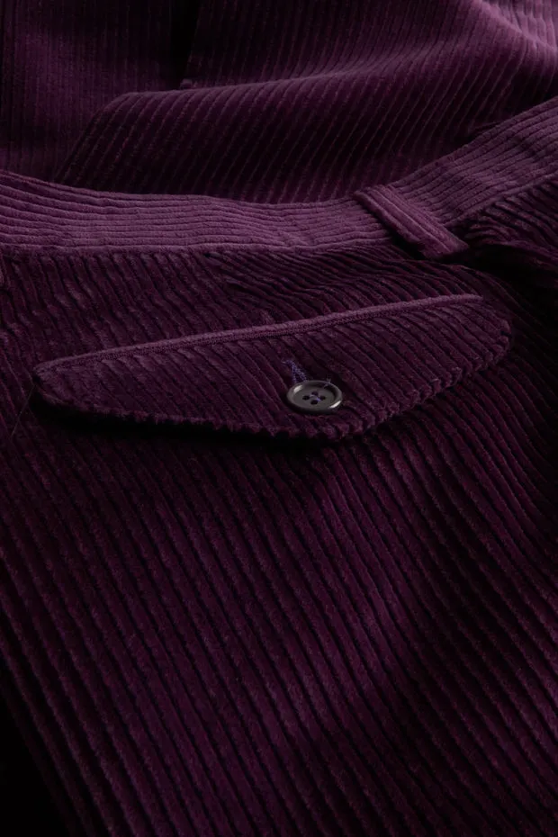 Hollington Jules pantalon velours de laine magenta coupe large