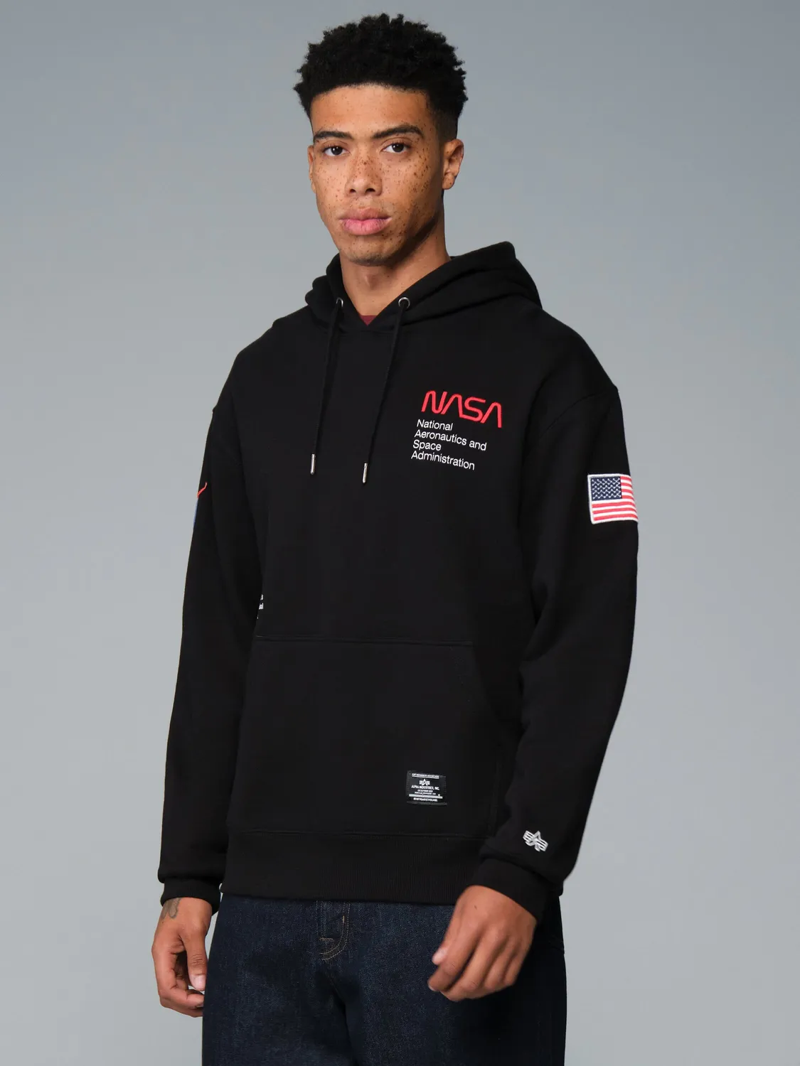 Alpha Industries NASA Essential hoodie sweat noir coton