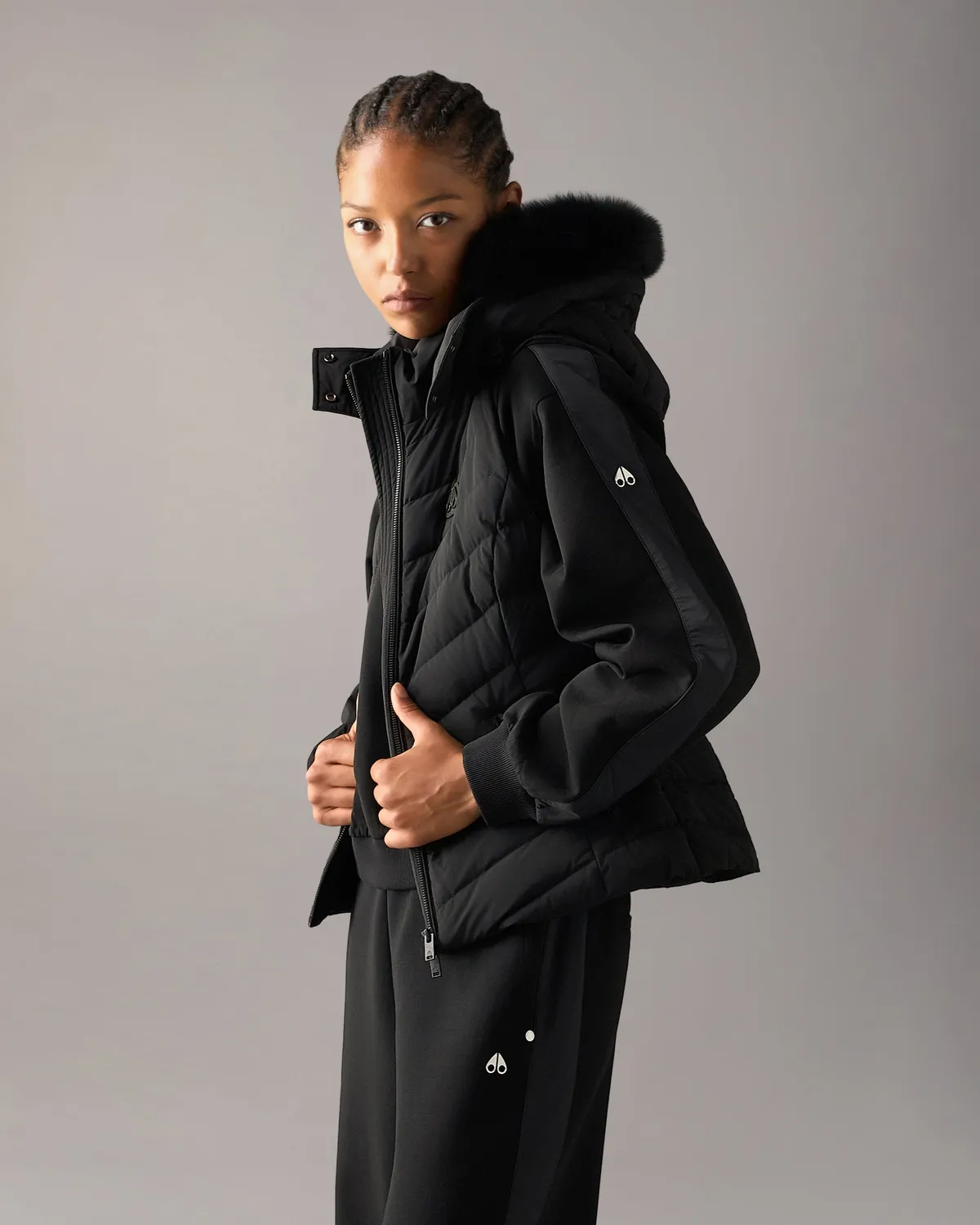 Moose Knuckles Elora gilet doudoune noir matelassé
