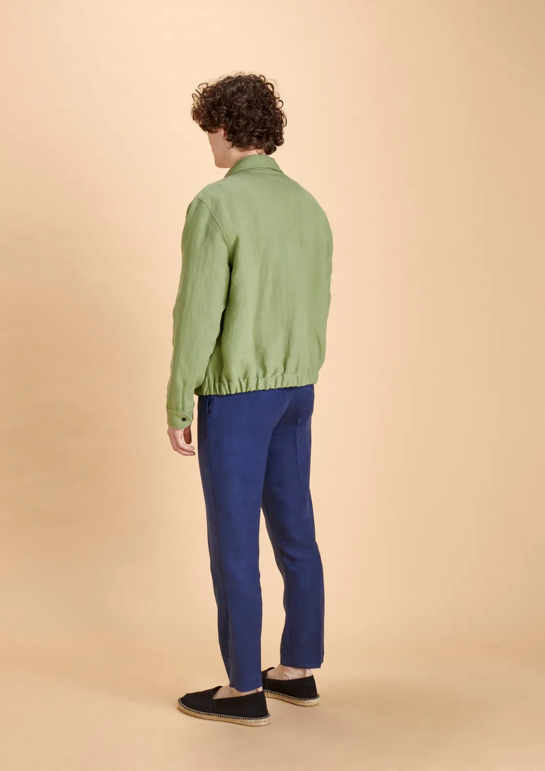 Soubacq Emilo blouson gabardine coton lin beige