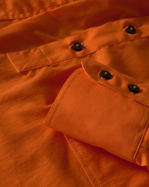 Hollington Nehru chemise popeline orange stretch