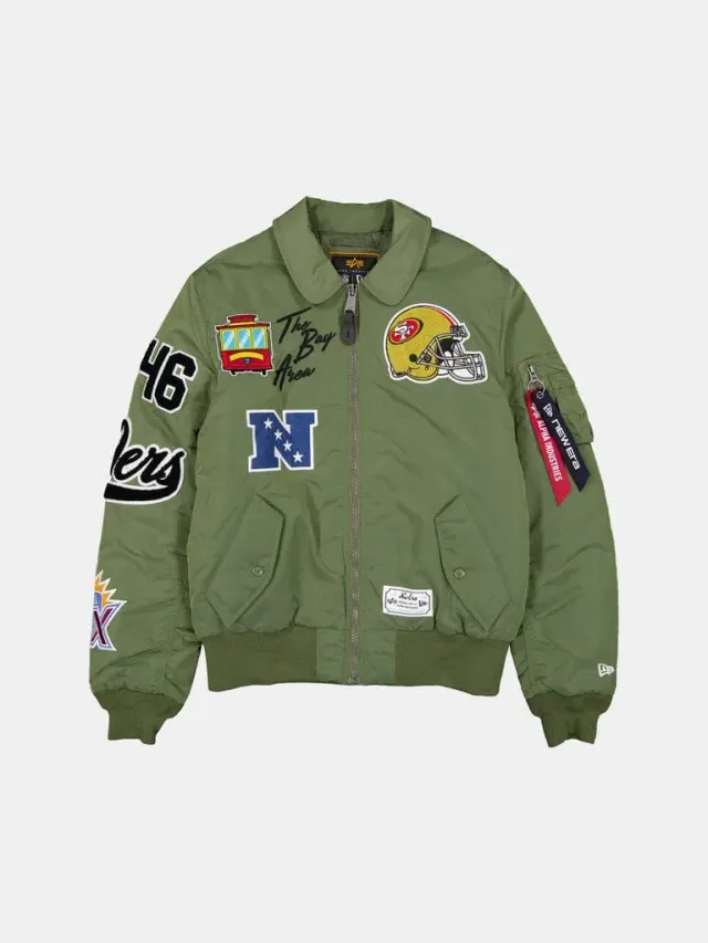Alpha Industries 49ers MA-1 bomber vert col chemise