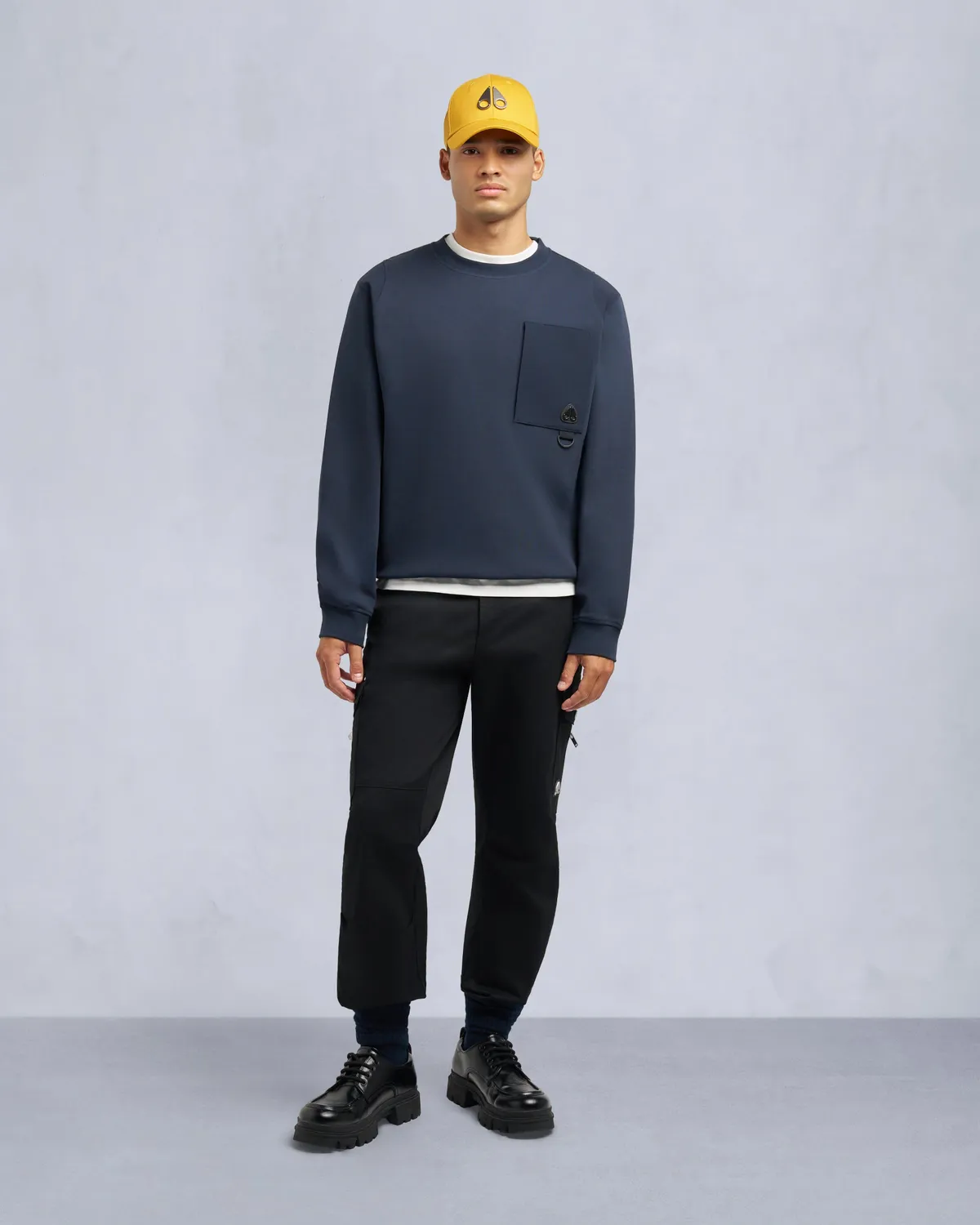 Moose Knuckles Dalon sweat noir col rond technique