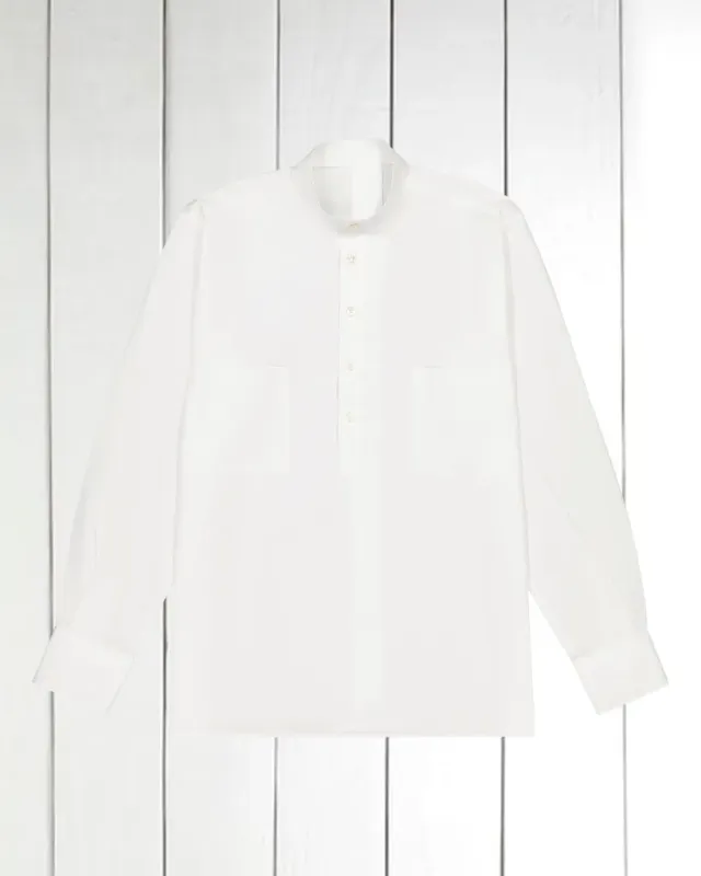 Hollington chemise popeline blanche col mao