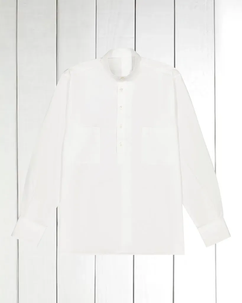 Hollington chemise popeline blanche col mao