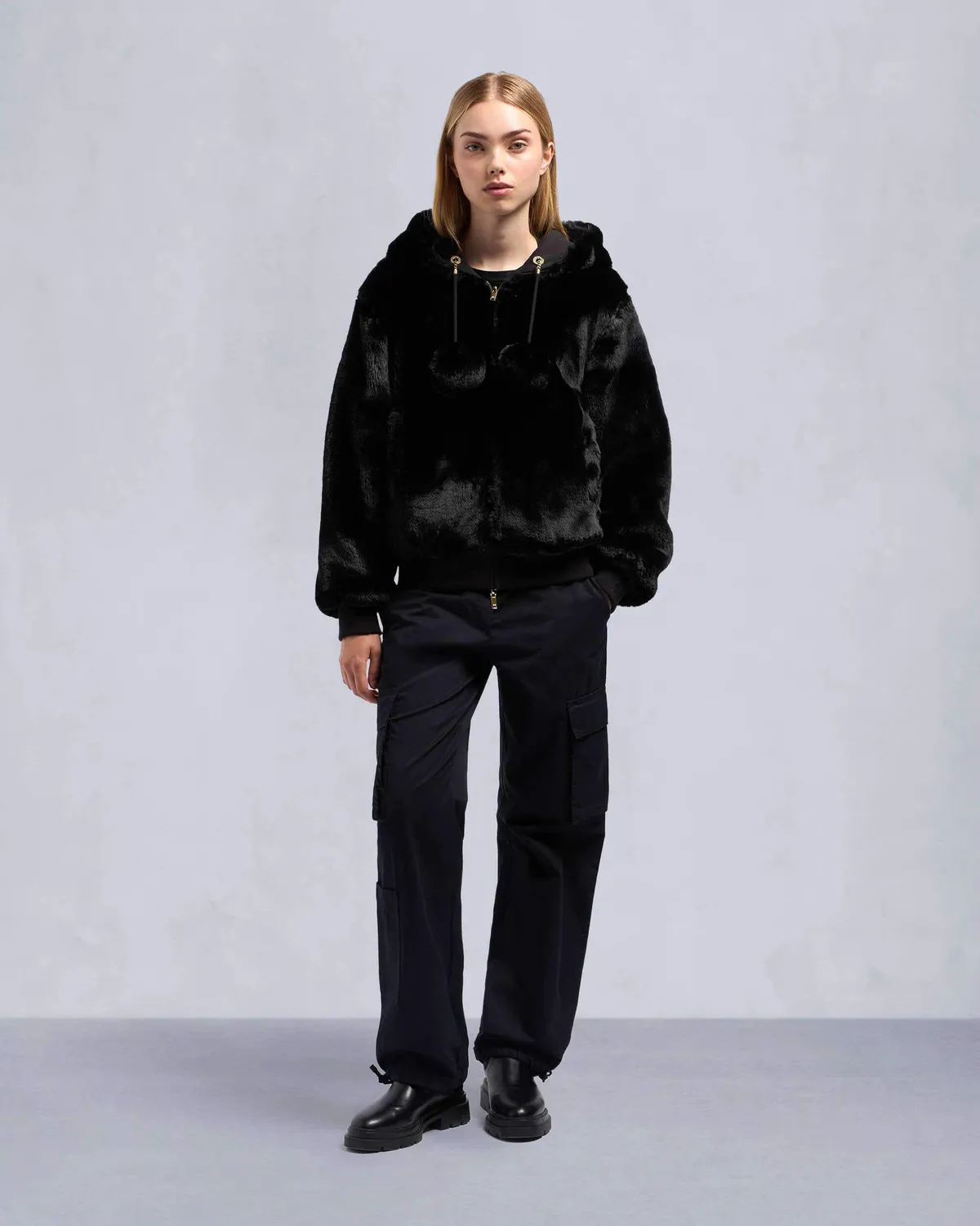 Moose Knuckles Gold Mealy Bunny hoodie noir réversible