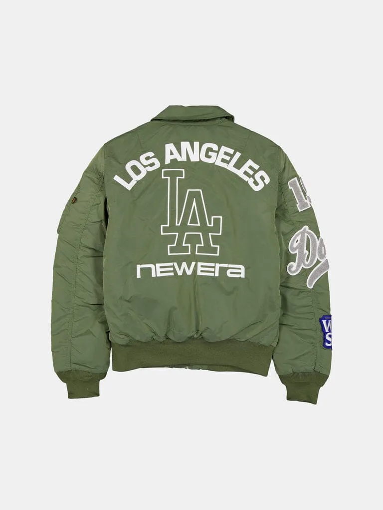 Alpha Industries MA-1 Dodgers bomber vert brodé léger