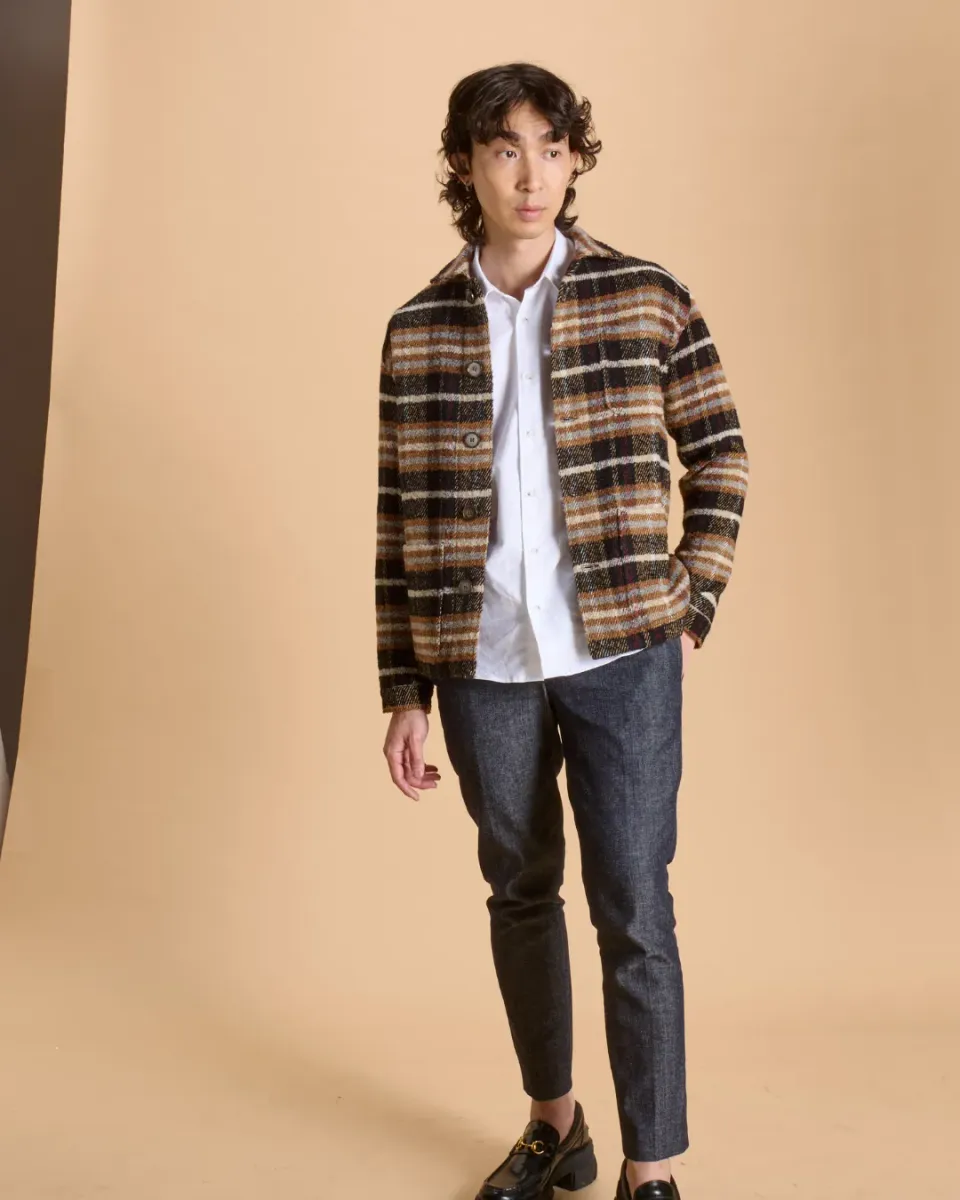 Soubacq Menaggio veste de travail laine brune