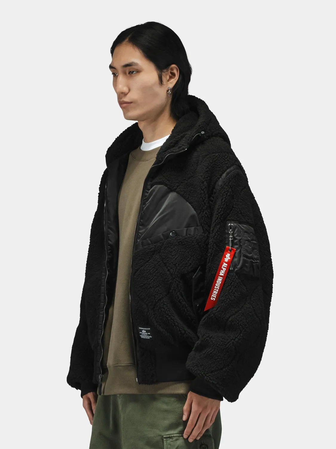 Alpha Industries Sherpa Onion Quilting Flight Jacket blouson noir sherpa