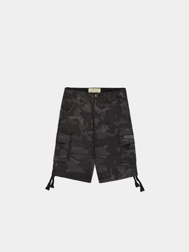 Alpha Industries Jet Short cargo camo noir longueur genou