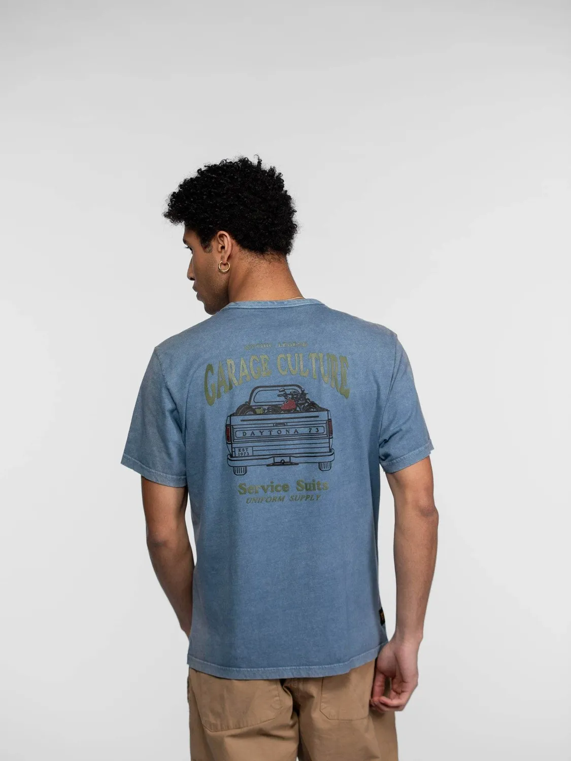 Daytona Jerry t-shirt homme Black coton peigne delave