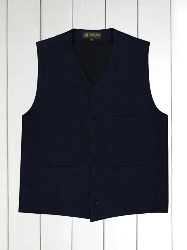 Hollington Midnight Blue gilet laine denim bleu nuit
